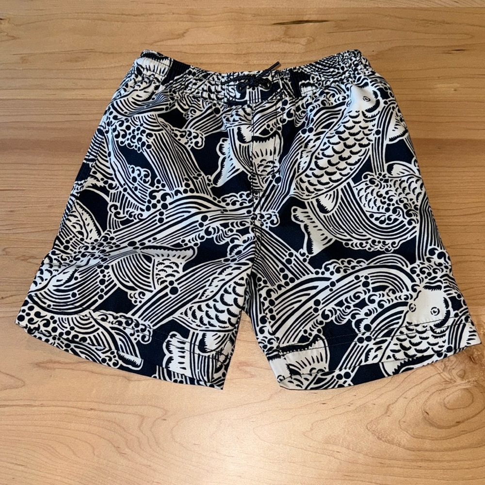 Boys Tea Collection Swim Trunks size 4 Blue Koi Print 🌊